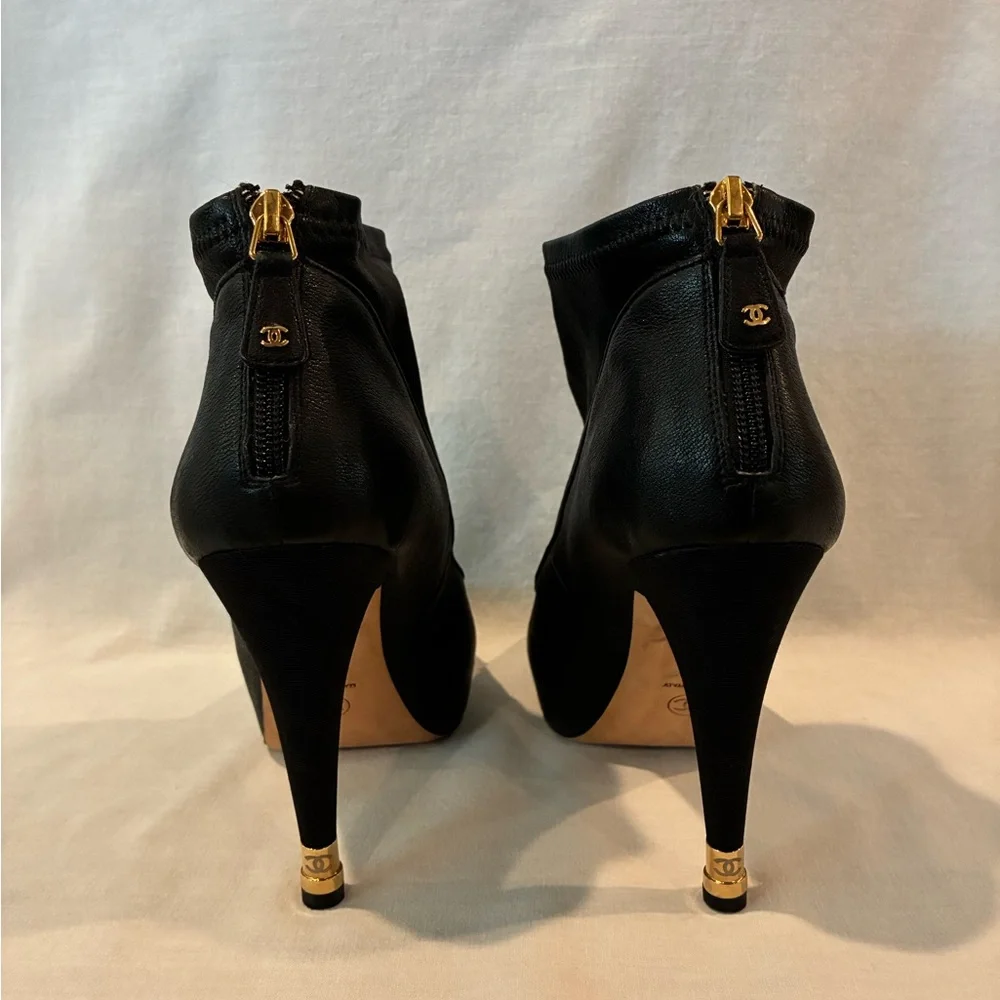 Chanel Leather Ankle Boots